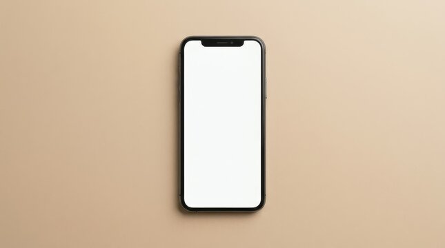 Smartphone mockup centered on warm beige background