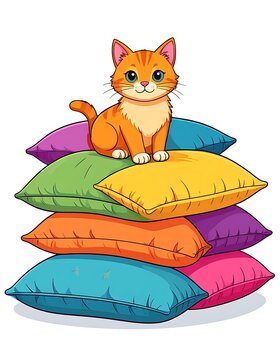 Orange cat on pillows (1)