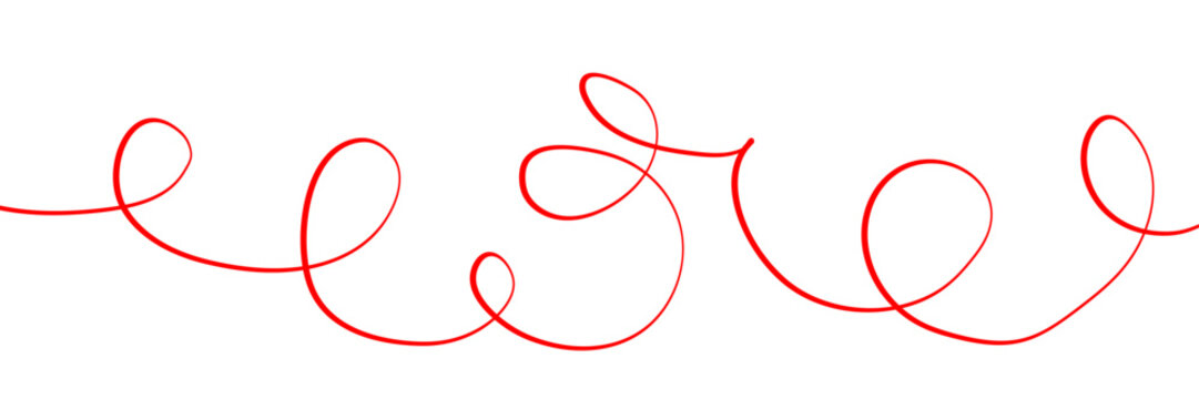 Line squiggle cable Wavy line with flowing curves Seamless pattern of continuous wavy lines Curved single line Single