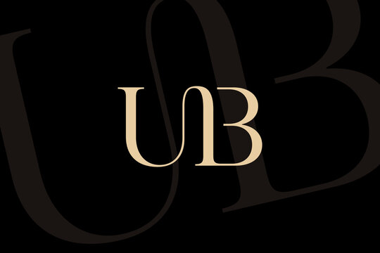 UB or BU letter logo icon design. Classic style luxury initials monogram.