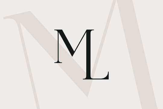 ML or LM letter logo icon design. Classic style luxury initials monogram.