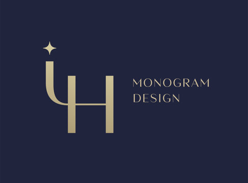 IH letter logo icon design. Classic style luxury initials monogram.