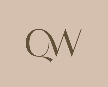QW letter logo icon design. Classic style luxury initials monogram.