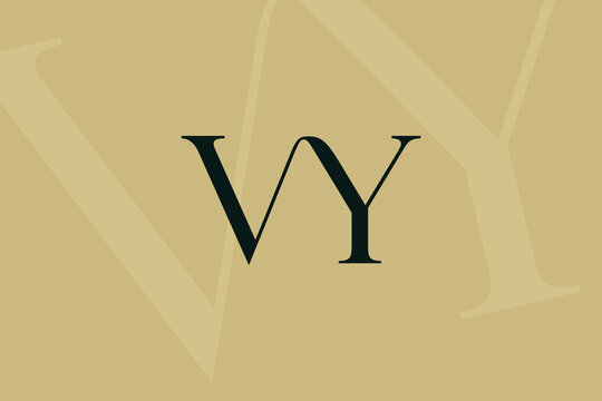 VY or YV letter logo icon design. Classic style luxury initials monogram.