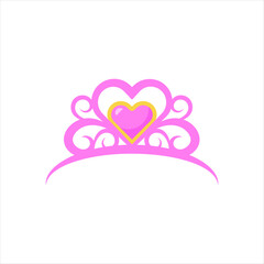 Pink ornate tiara logo with heart center and scrollwork. © Богдан Скрипник