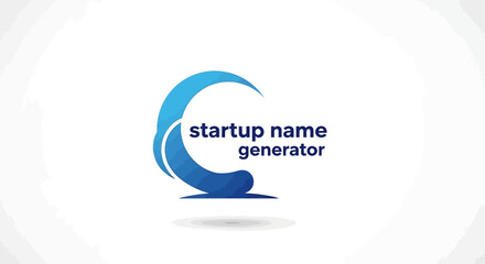 Fototapeta premium Modern Blue Logo for Startup Name Generator on White Background.