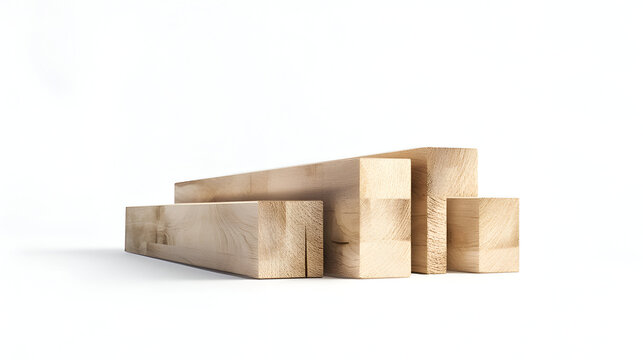 wooden blocks isolated on white background