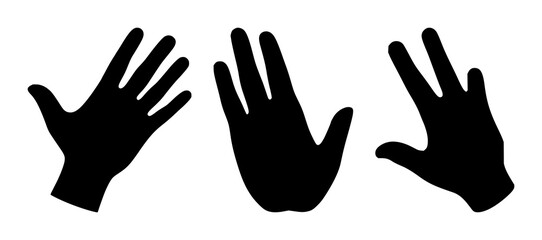 Fototapeta premium Haptic feedback hand icon set with solid black icon on white background featuring gesture, touch, interaction with iconography and user interface