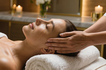 Relaxing facial treatment in a serene spa setting for rejuvenation