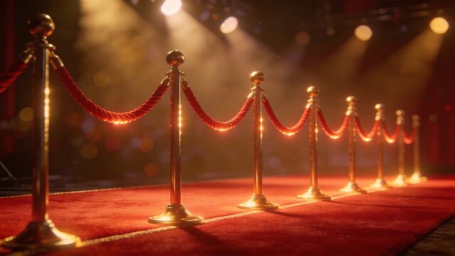 Red carpet with golden barriers
