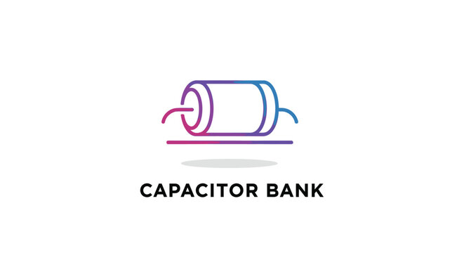 Modern Capacitor Bank Illustration Depicting Electrical Energy Storage.