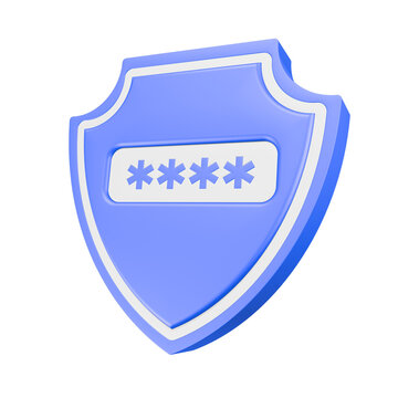 3D graphic representing a password protection icon.