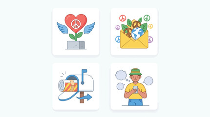 Fototapeta premium Vector graphic illustration of Colorful flat design business icons set, modern style, vector EPS Vector