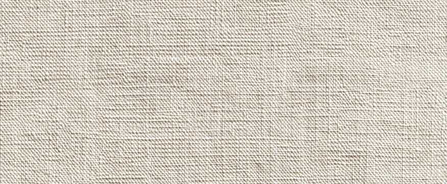 Close-up of a textured, woven, light beige fabric with a matte finish
