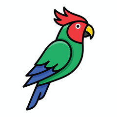 Obraz premium Vibrant Colorful Parrot Illustration in Cartoon Style.
