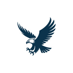 Naklejka premium A majestic bald eagle with wings spread depicted in a stylized design