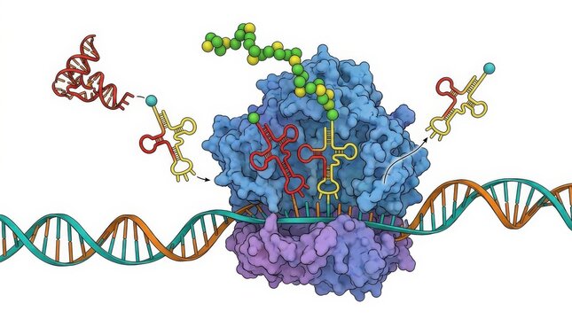 CRISPR Cas9 Gene Editing Complex Interacting With DNA.