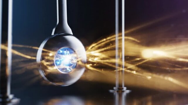 A futuristic pendulum watch is like a spotlight on a dark cosmic stage, where a single star emits laser beams.
