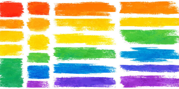 Artistic collection of colorful watercolor paint brush strokes featuring green splash shapes and grunge textures for a vibrant vector design element on paper