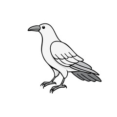 Fototapeta premium Stylized White Bird Illustration Minimalist Cartoon Drawing