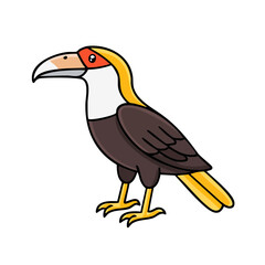 Fototapeta premium Colorful Cartoon Toucan Bird With Large Beak and Yellow Accents