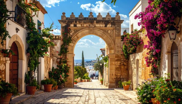 Old town archway view