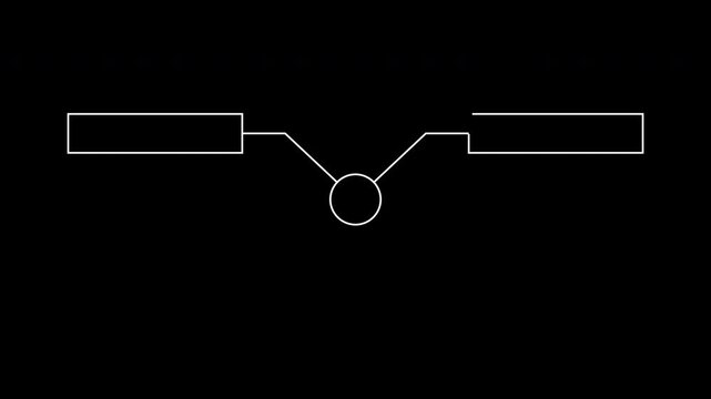 Animated Four Square HUD Label Elements.  Futuristic Data Display Overlay on black background for Text Annotation. 4K video.