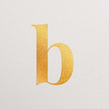 Letter b gold foil alphabet illustration
