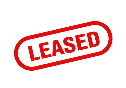 Red oval stamp indicating the status of leased property or equipment