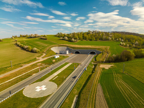 The longest tunnel in Poland on the S3 route near the city of Kamienna G&oacute;ra