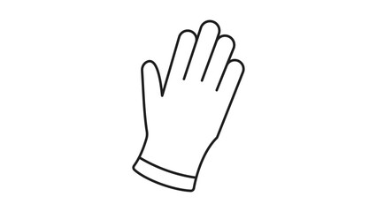 Obraz premium Surgical Glove Minimalist Black Line Vector Icon on White Background, Representing a Single Rubber or Latex Glove for Medical Hygiene and Protection, Editable Stroke Graphic Illustration.