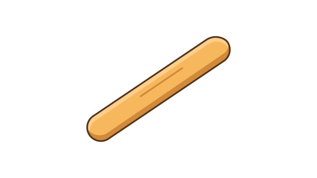 Wooden Tongue Depressor Flat Vector Icon Illustration with Editable Stroke. Professional medical tool or craft stick for healthcare and DIY projects. Isolated on white background for design.
