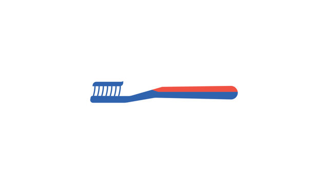 Modern flat vector illustration of a plastic toothbrush with toothpaste on a white background. This clean, scalable icon represents dental hygiene, oral care, and daily health routine.