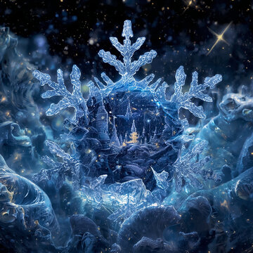雪の結晶の神秘 &mdash; 微細な構造が輝く幻想の世界