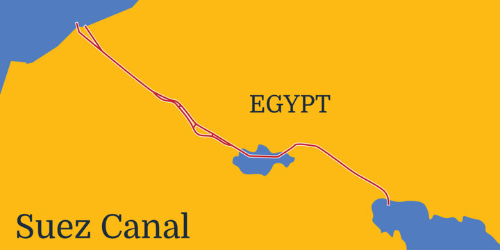 Background map of the Suez Canal route in Egypt