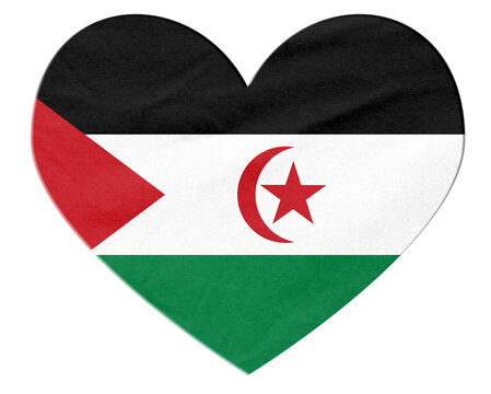 Western Sahara flag heart shape showing patriotism