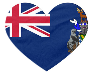 Fototapeta premium South Georgia and South Sandwich Islands flag heart shape