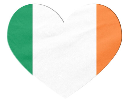 Ireland flag heart shape transparent background