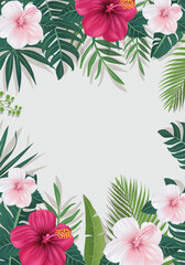 Tropical  Summer Sale Design Background. Vector stock illustration. Canvas art for wallpaper, wall arts, prints, fabric, pattern and packaging. © Ekler