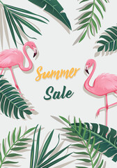 Tropical Summer Sale Design Background.Vector stock  illustration © Ekler