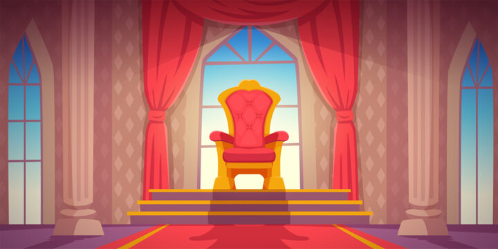 Luxury interior. Big room for king family exact vector background