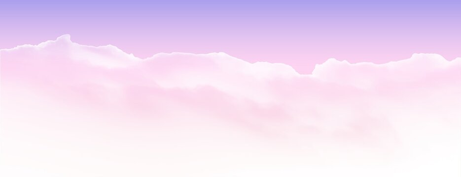 Dreamy pastel cloudscape illustration