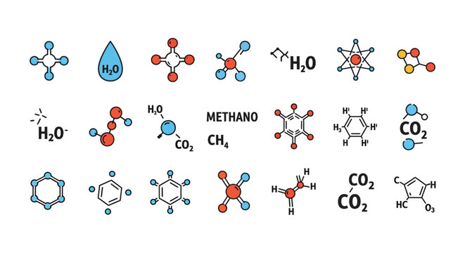 Collection of Chemical Molecular Structures and Formulas.