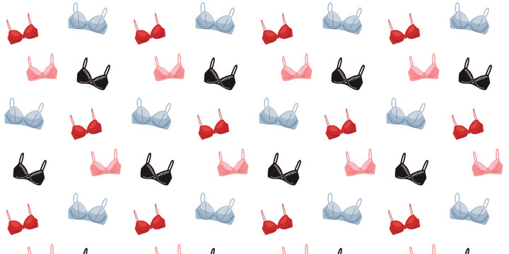 Seamless pattern underwear lingerie wardrobe clothing assortment design
