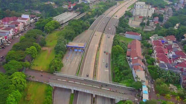 Aerial Drone View of Toll Gate
