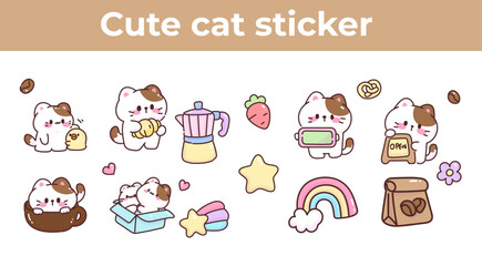Cute Kawaii Cat Sticker and Illustration Collection © Lazycats
