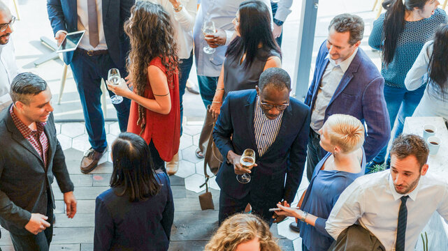 Lively networking event gathering photo