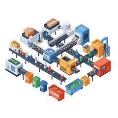 Fototapeta premium Industrial factory production line system.