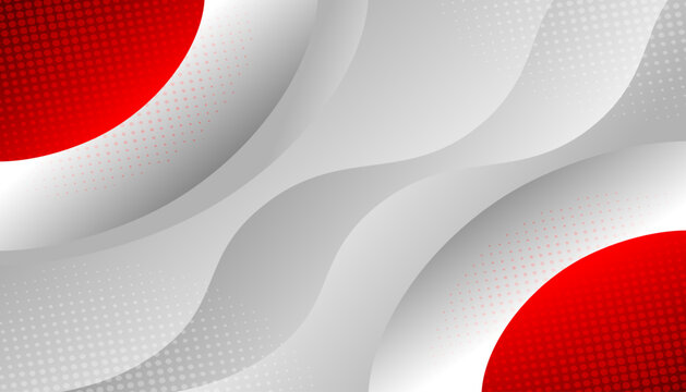 Abstract Red and grey wave Background with halftone dots