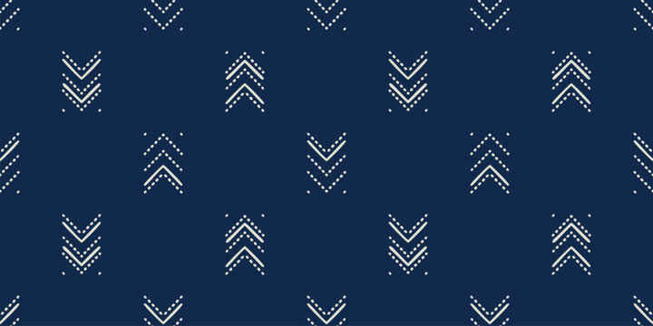 Indigo Mudcloth Seamless Geometric Pattern